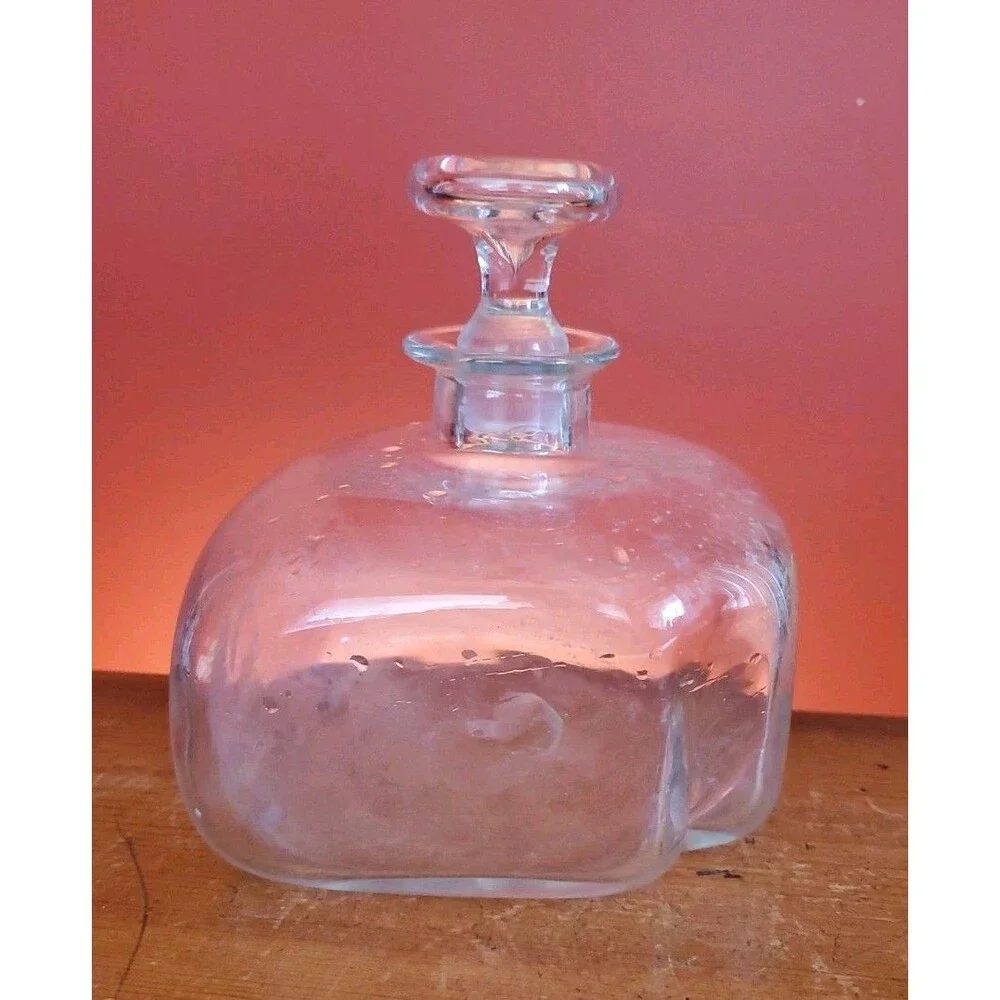 Blenko Williamsburg Custom Glass Bottle Hand-blown Ship's Decanter With Stopper